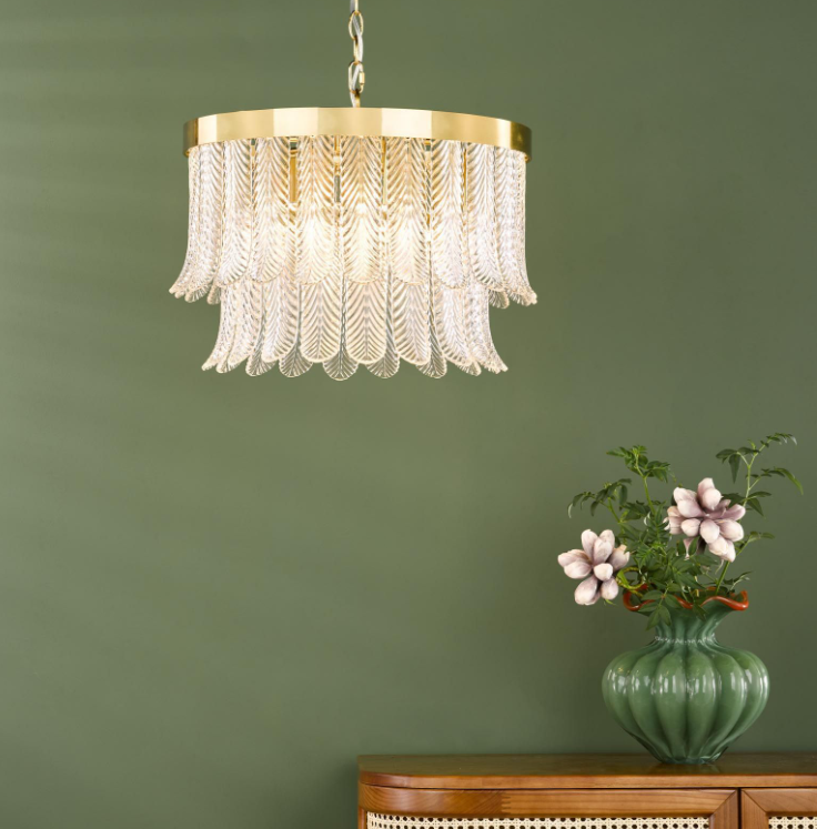 Irisen 6Lt Chandelier-  Polished Nickel / Natural Brass