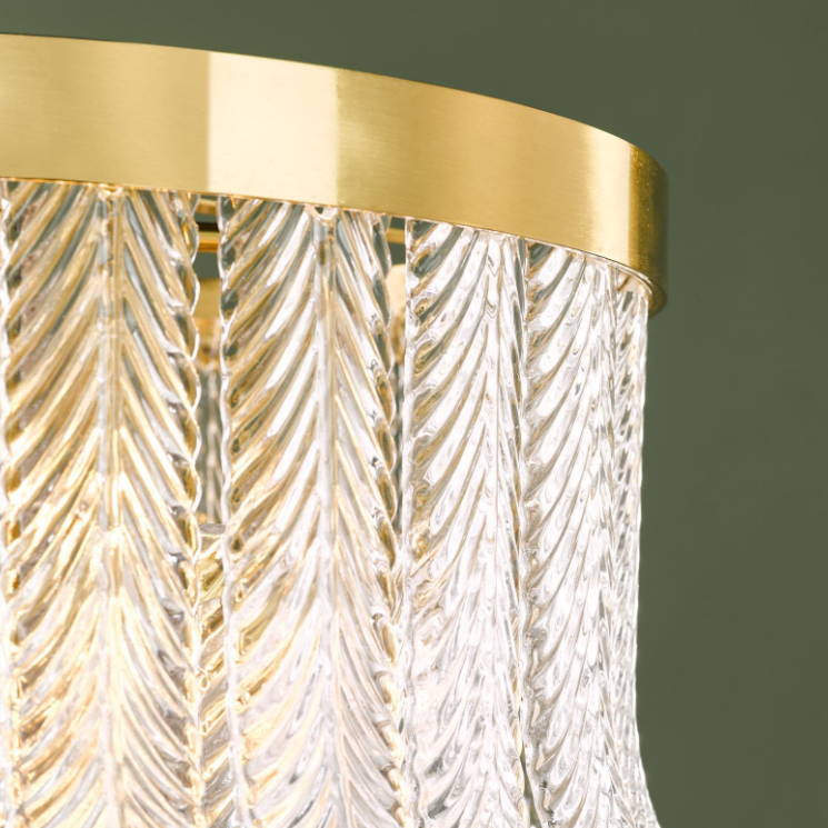 Irisen 6Lt Chandelier-  Polished Nickel / Natural Brass