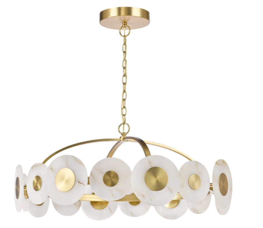 Irela Chandelier- Matt Brass and Alabaster LED