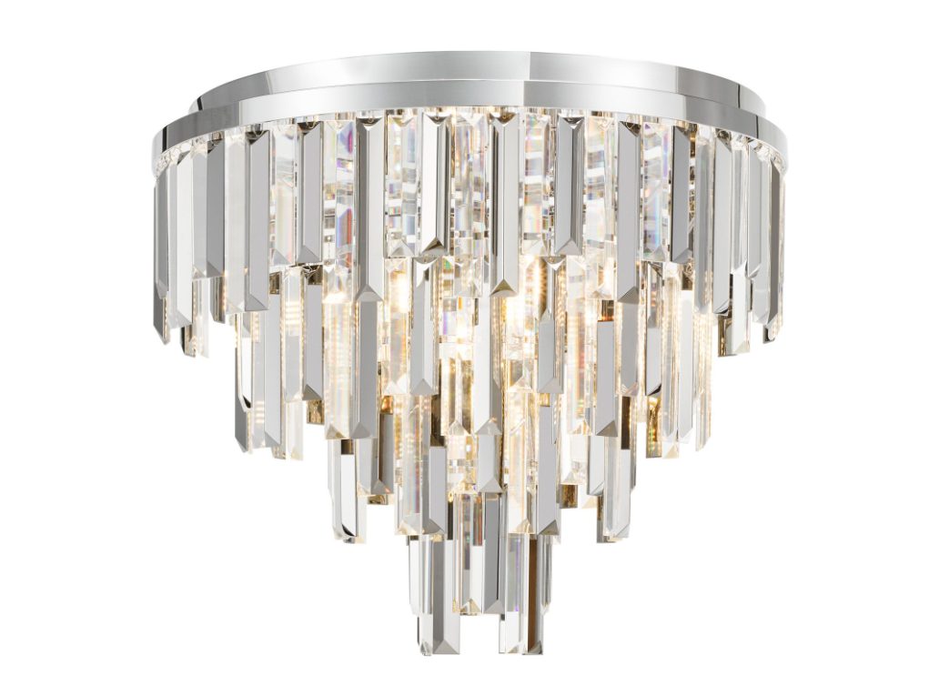 Fuentes 5Lt Flush Light- Polished Chrome and Crystal