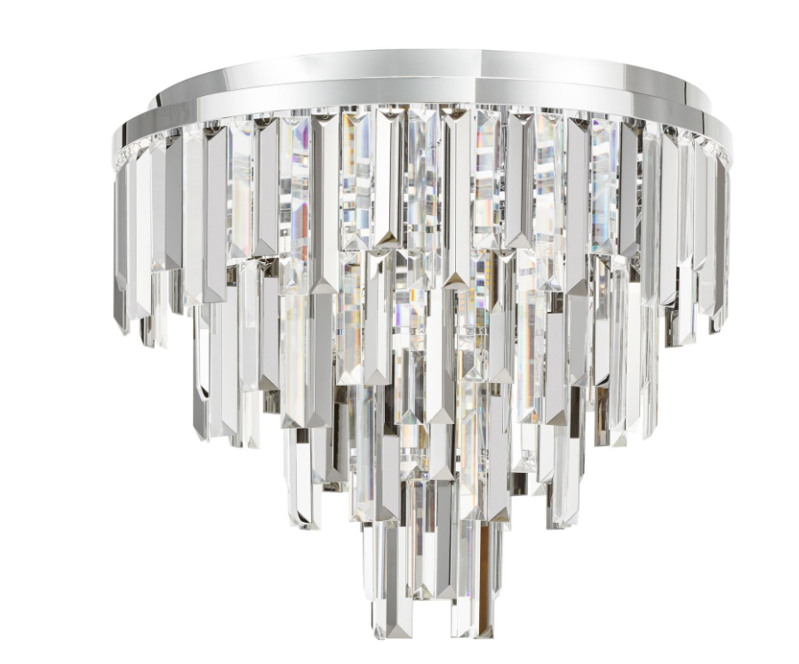 Fuentes 5Lt Flush Light- Polished Chrome and Crystal
