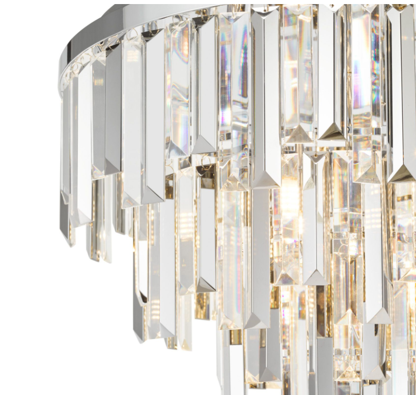 Fuentes 5Lt Flush Light- Polished Chrome and Crystal