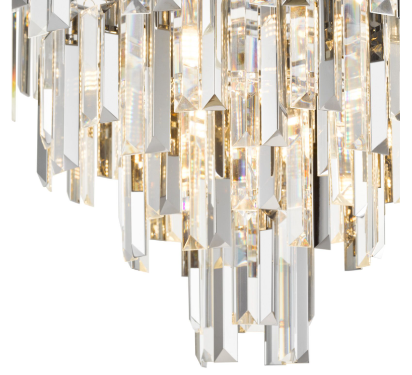 Fuentes 5Lt Flush Light- Polished Chrome and Crystal
