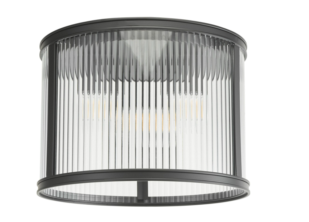 Bianka 3Lt Flush Light-  Satin Bronze/  Matt Black