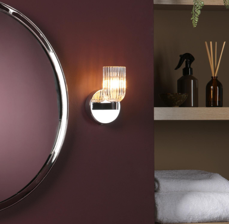 Hilaria Bathroom Wall Light- Polished Chrome/ Antique Gold