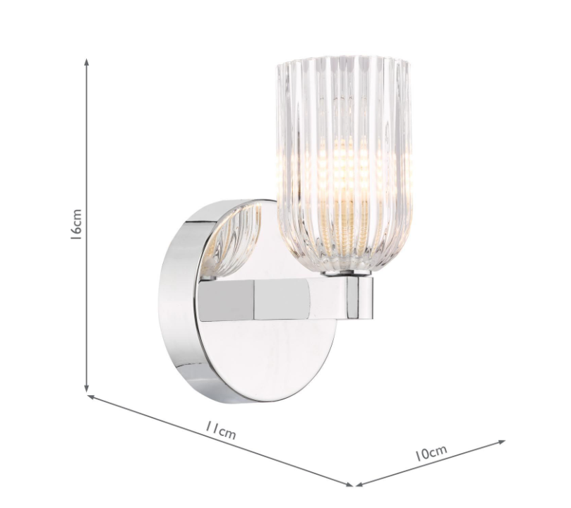 Hilaria Bathroom Wall Light- Polished Chrome/ Antique Gold