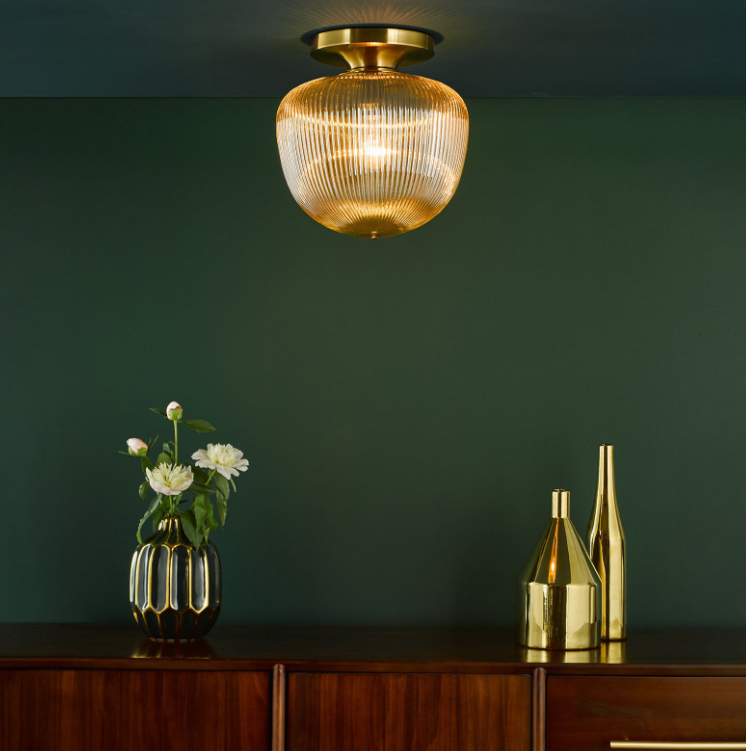 Abrielle Flush Light-  Brushed Nickel/ Brushed Bronze