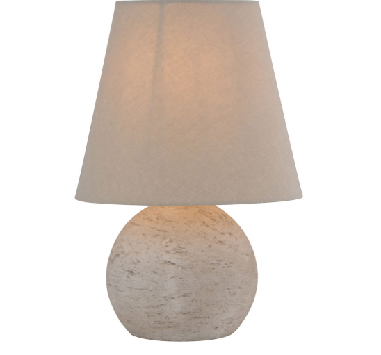 Betty WHITE WASH TABLE LAMP WITH OATMEAL SHADE