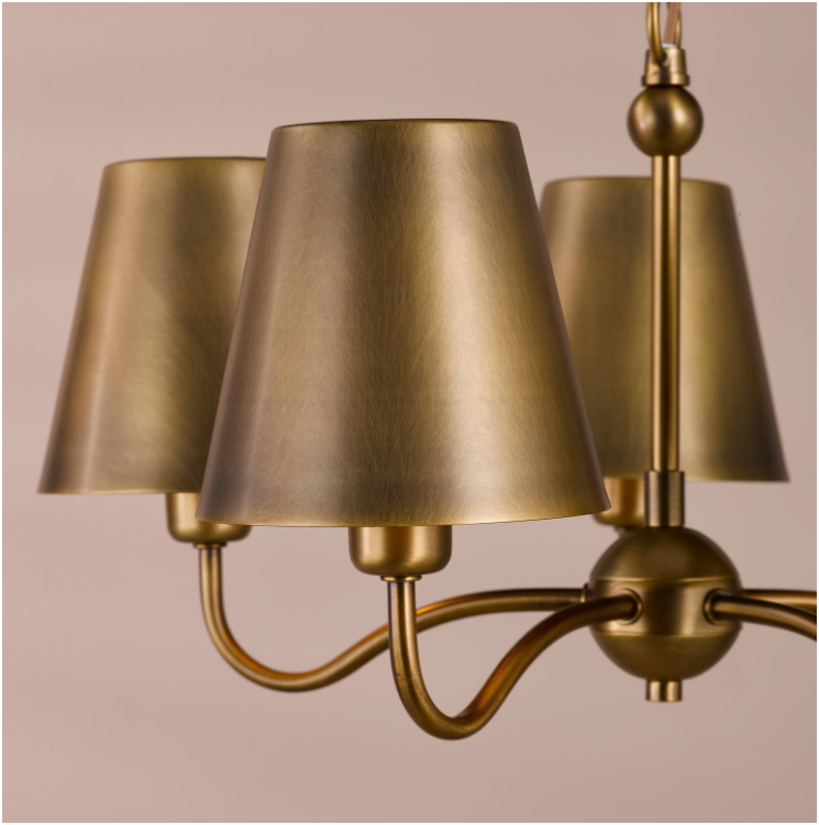Elara 3/5Lt Chandelier- Antique Bronze with Various Shades