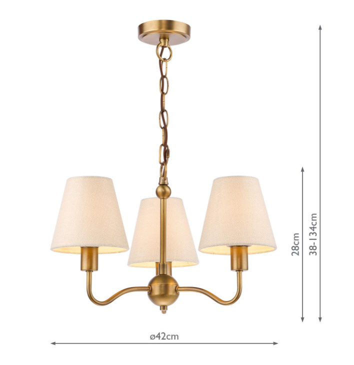 Elara 3/5Lt Chandelier- Antique Bronze with Various Shades