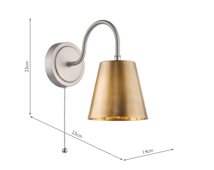 Hadano Wall Light- Antique Chrome with Various Finishes