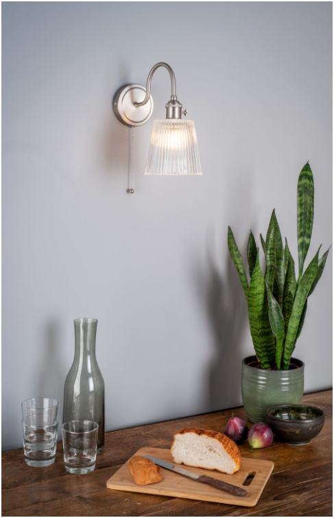 Hadano Wall Light- Antique Chrome with Various Finishes
