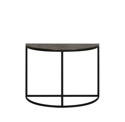 Peto Console Table- Raw Antique Bronze-Black