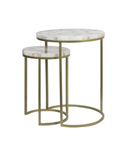 Axat Side Table- Antique Bronze/ Brown Black Finishes