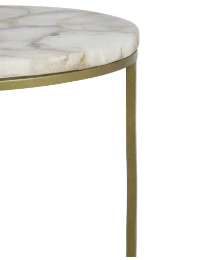 Axat Side Table- Antique Bronze/ Brown Black Finishes