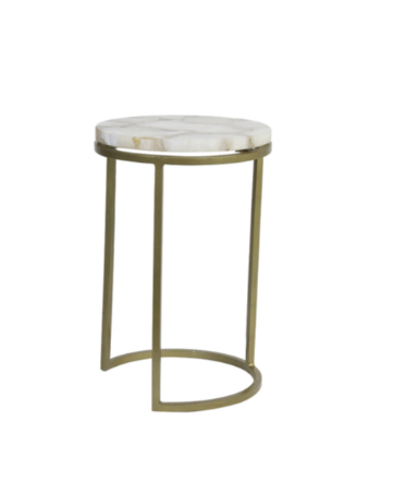 Axat Side Table- Antique Bronze/ Brown Black Finishes