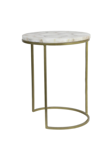 Axat Side Table- Antique Bronze/ Brown Black Finishes