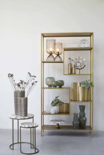 Axat Side Table- Antique Bronze/ Brown Black Finishes