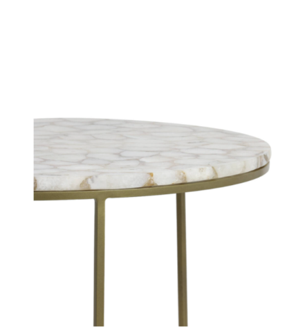 Axat Side Table- Antique Bronze/ Brown Black Finishes