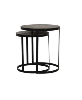 Trelo Side Table- Antique Bronze Black