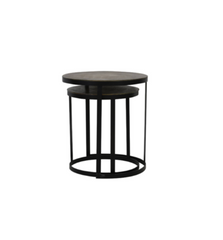 Trelo Side Table- Antique Bronze Black