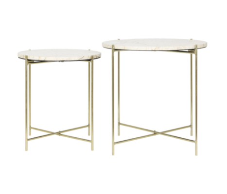 Besot Side Table- Marble Brown Gold