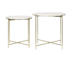 Besot Side Table- Marble Brown Gold