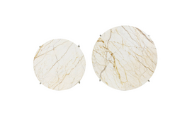 Besot Side Table- Marble Brown Gold