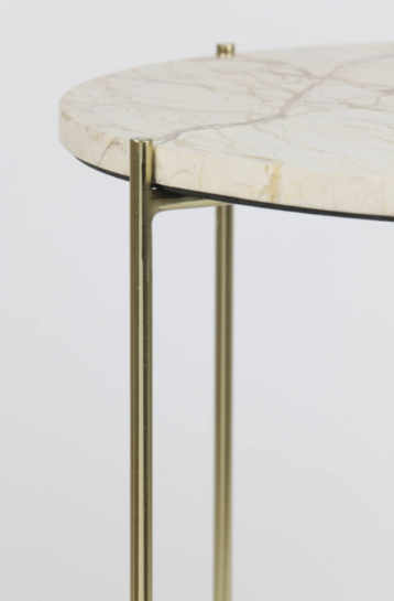 Besot Side Table- Marble Brown Gold
