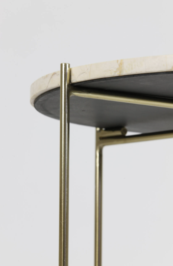 Besot Side Table- Marble Brown Gold