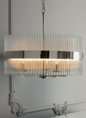 Alexa 5lt Pendant Polished Nickel Glass Rods