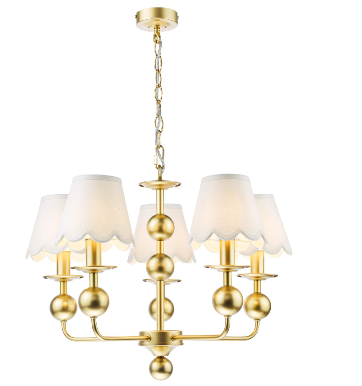 Tilda 5 Light Pendant Satin Gold Fitting Only