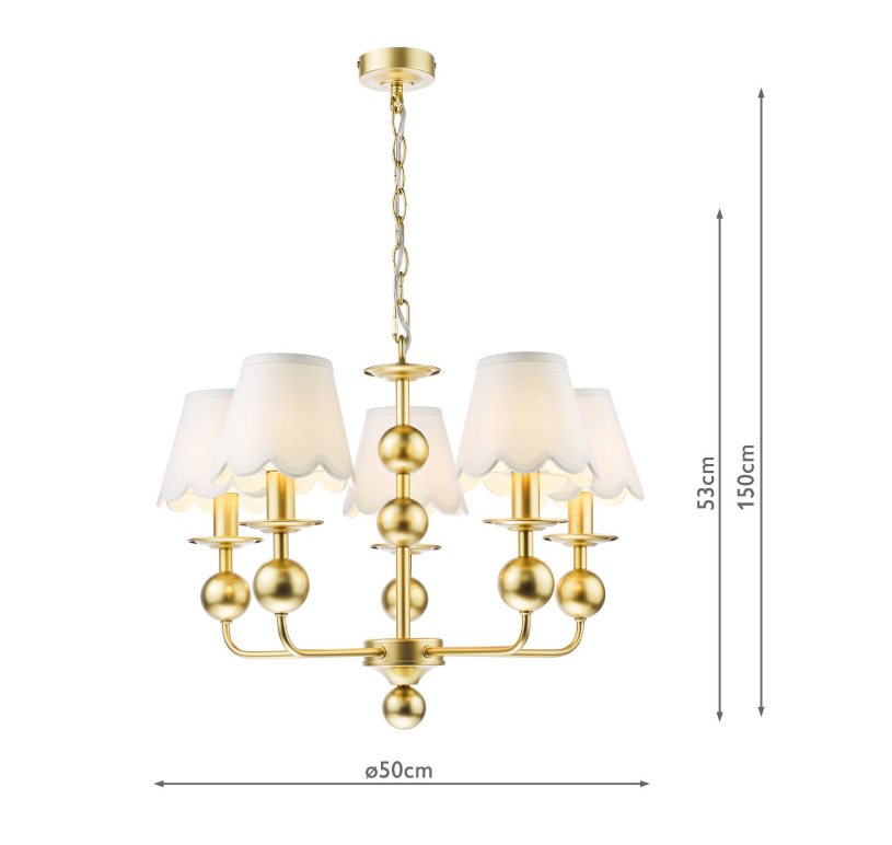 Tilda 5 Light Pendant Satin Gold Fitting Only