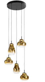 Aledis 3Lt/5Lt Ceiling Lights- Black-Golden Finish