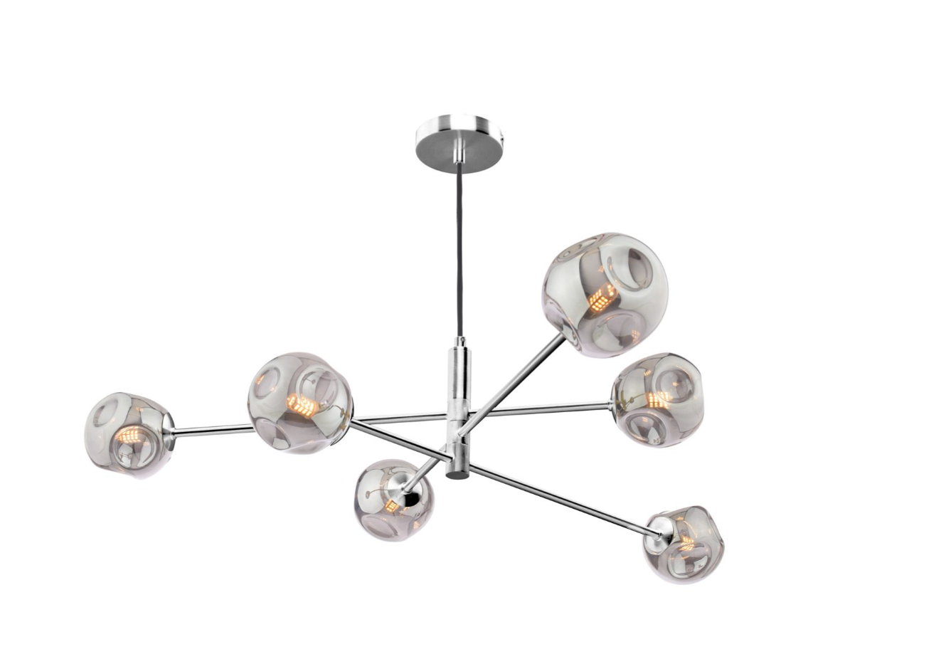 Vignette 6 Light Pendant Aged Brass/Polished Chrome Variety Of Shades