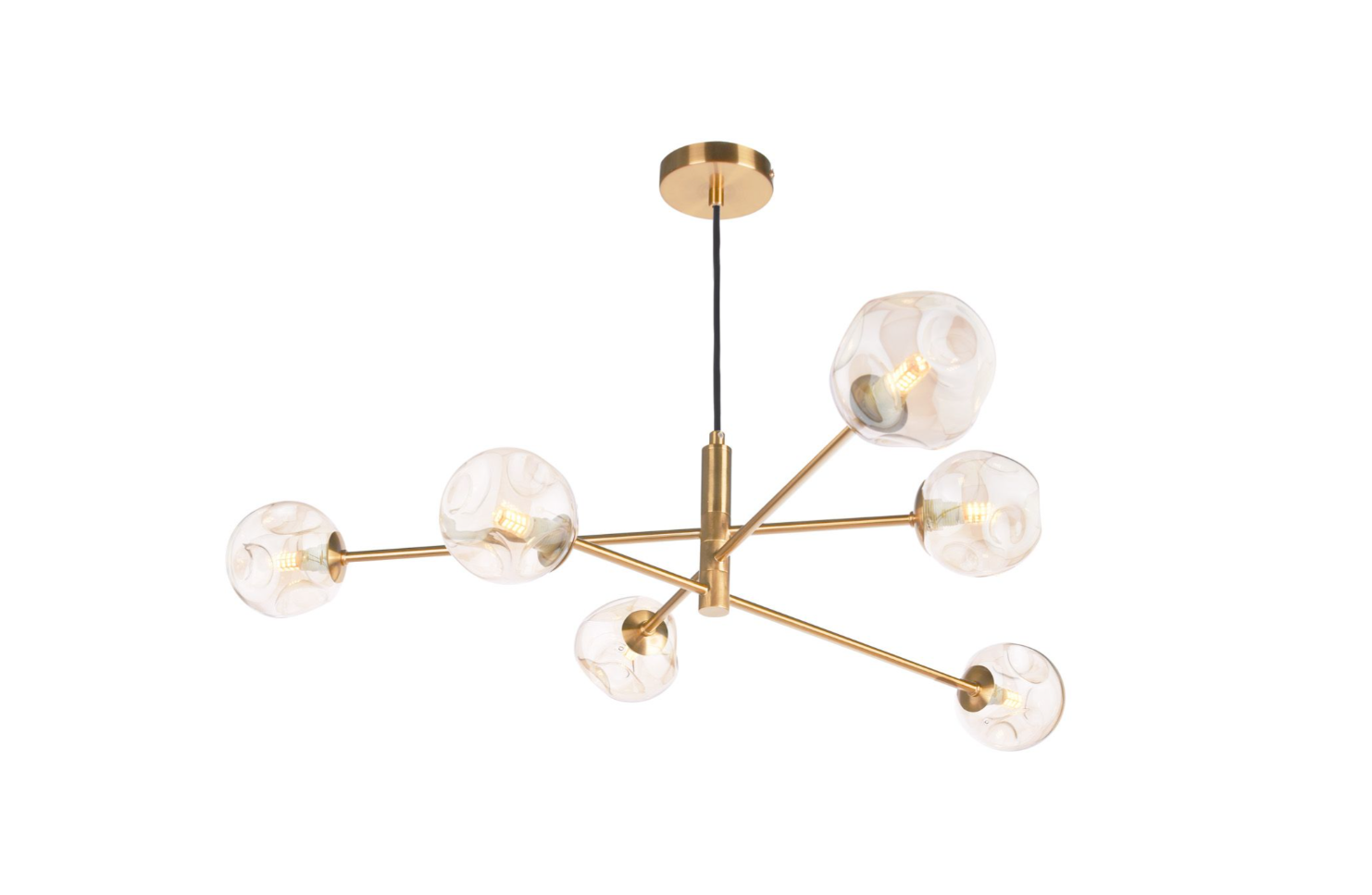 Vignette 6 Light Pendant Aged Brass/Polished Chrome Variety Of Shades