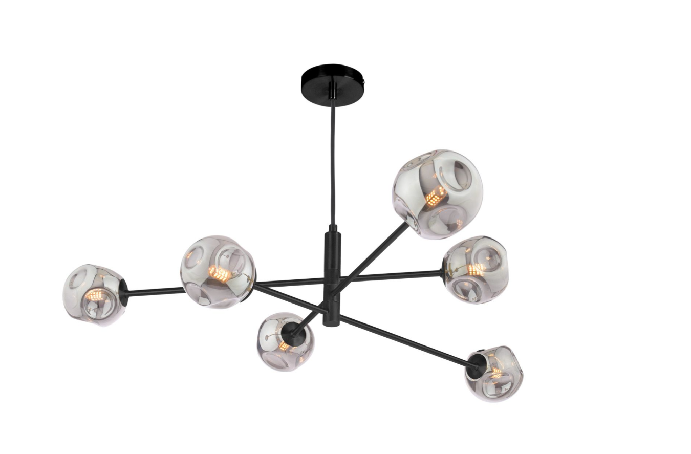 Vignette 6 Light Pendant Aged Brass/Polished Chrome Variety Of Shades