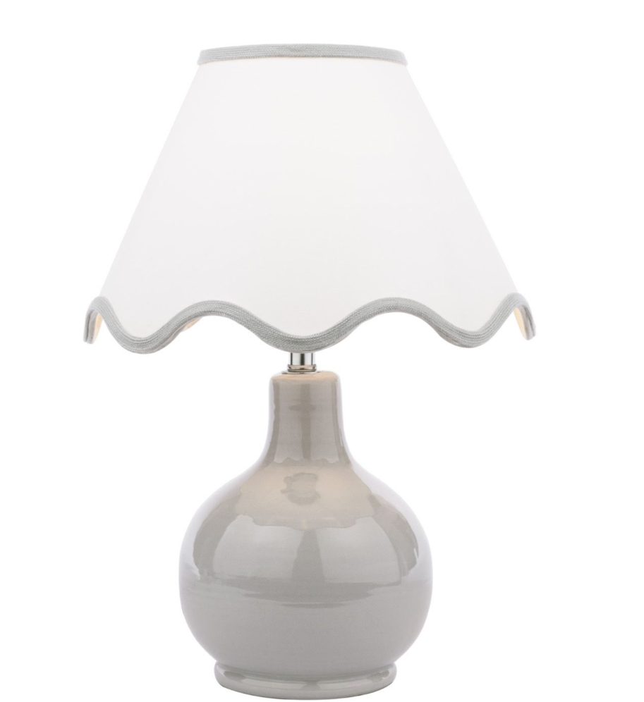 Bramhope Table Lamp- Grey Ceramic With Shade