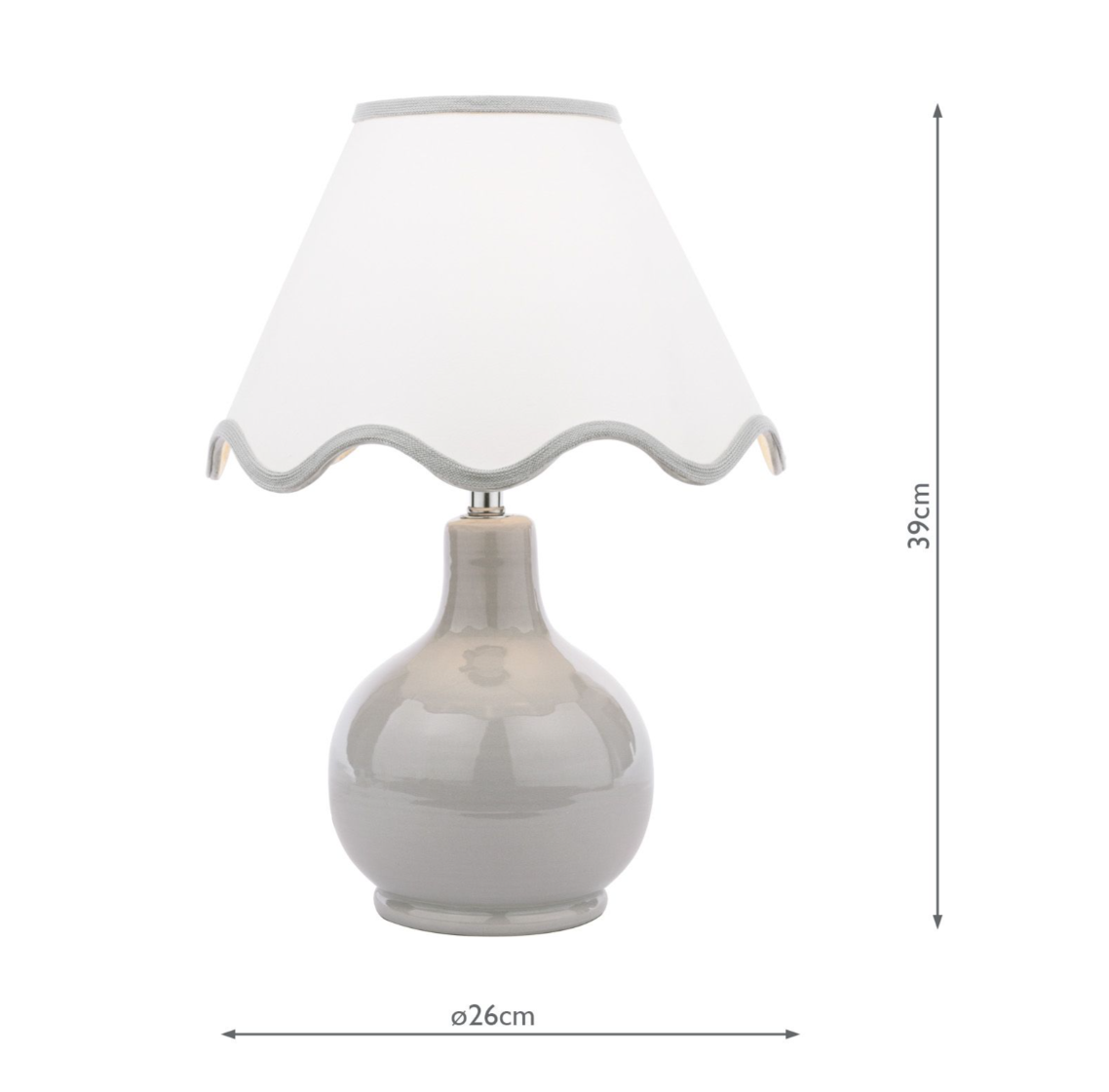 Bramhope Table Lamp- Grey Ceramic With Shade