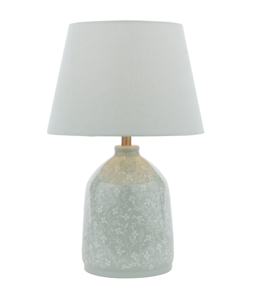 Campion Table Lamp- Blue Ceramic With Shade