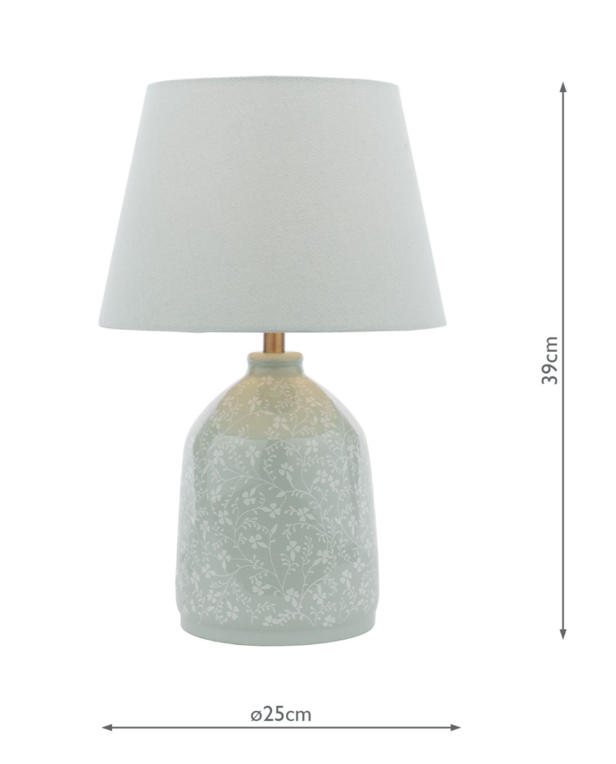 Campion Table Lamp- Blue Ceramic With Shade