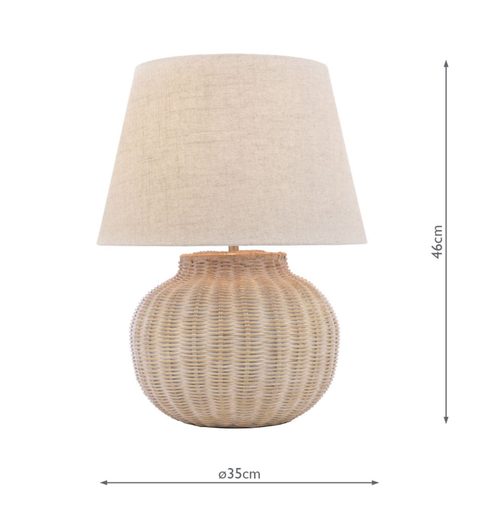Fernhill Table Lamp- Matt Cream With Shade