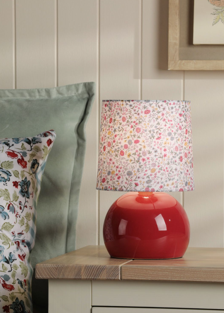 Knowlton Table Lamp- Pink Crackle Glaze With Shade