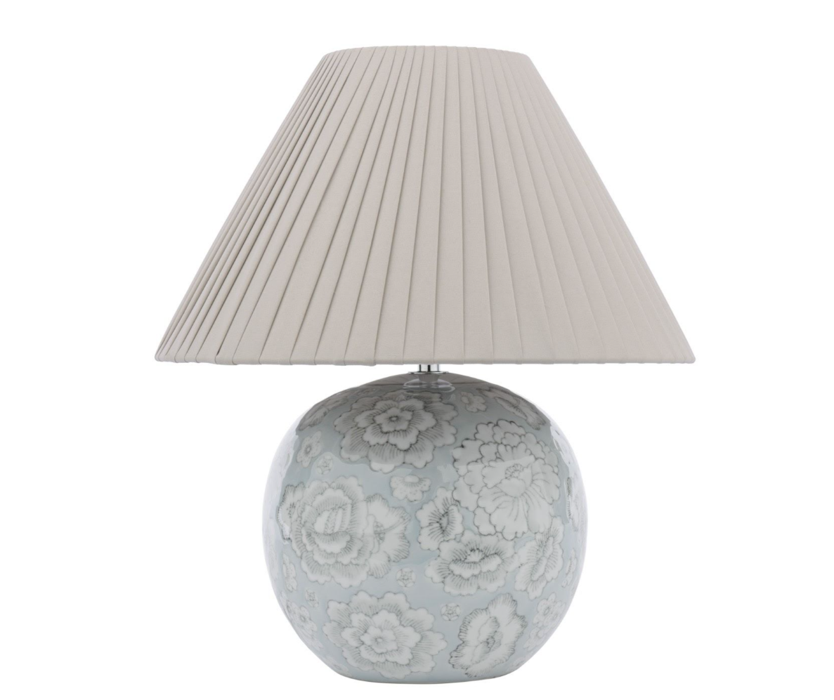 Montford Table Lamp- Blue Ceramic With Shade