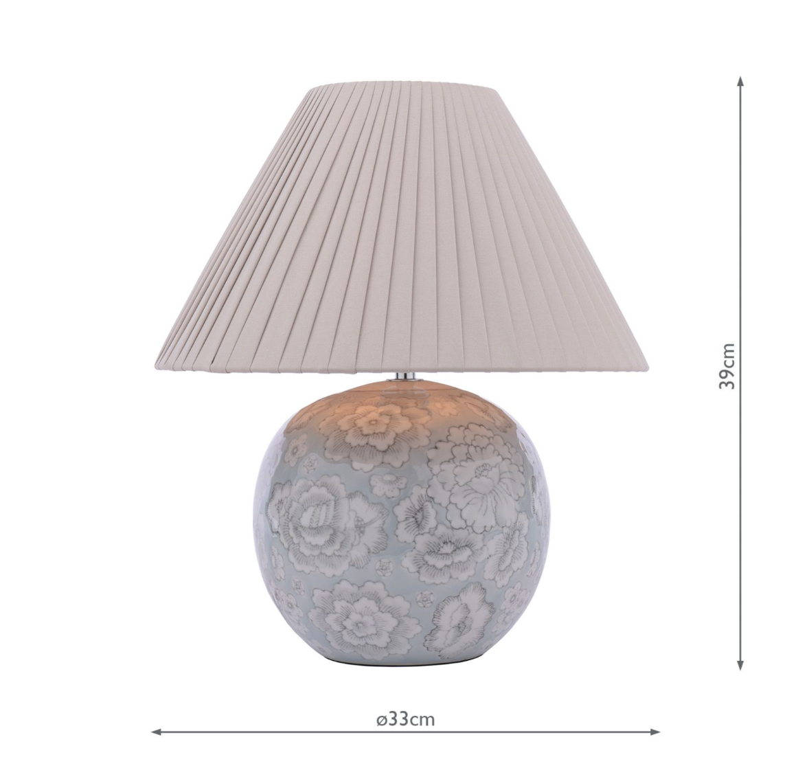 Montford Table Lamp- Blue Ceramic With Shade