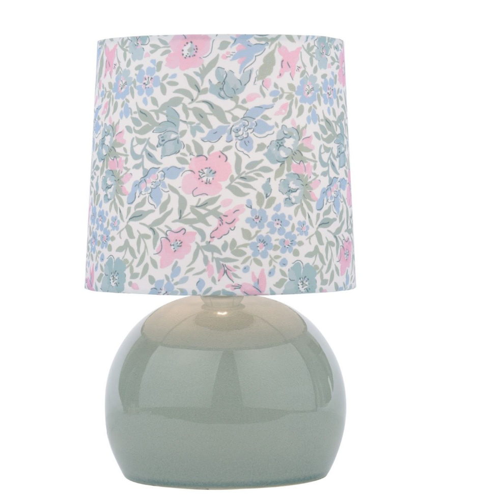 Sherston Table Lamp- Blue Crackle Glaze With Shade