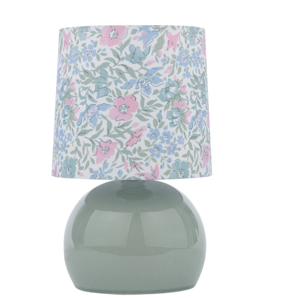 Sherston Table Lamp- Blue Crackle Glaze With Shade