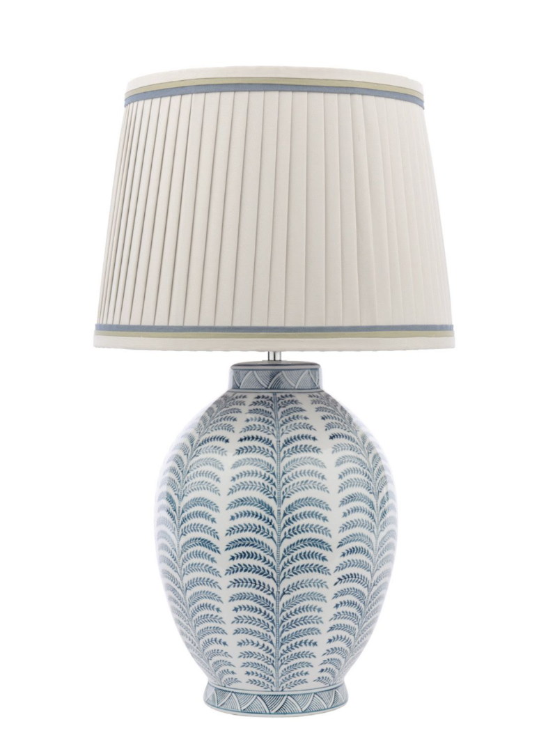 Stannard Table Lamp- Blue Ceramic With Shade