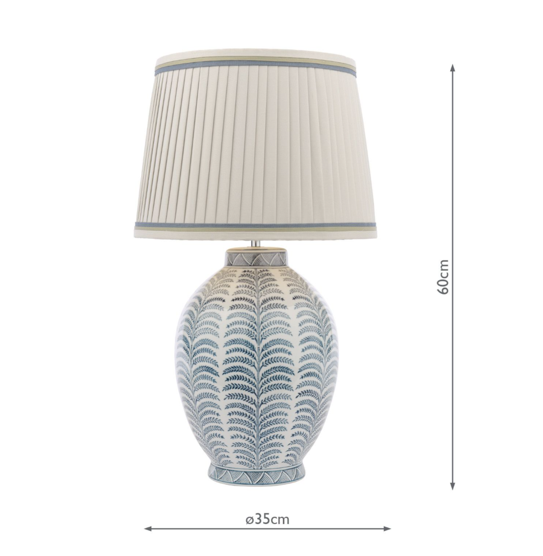 Stannard Table Lamp- Blue Ceramic With Shade
