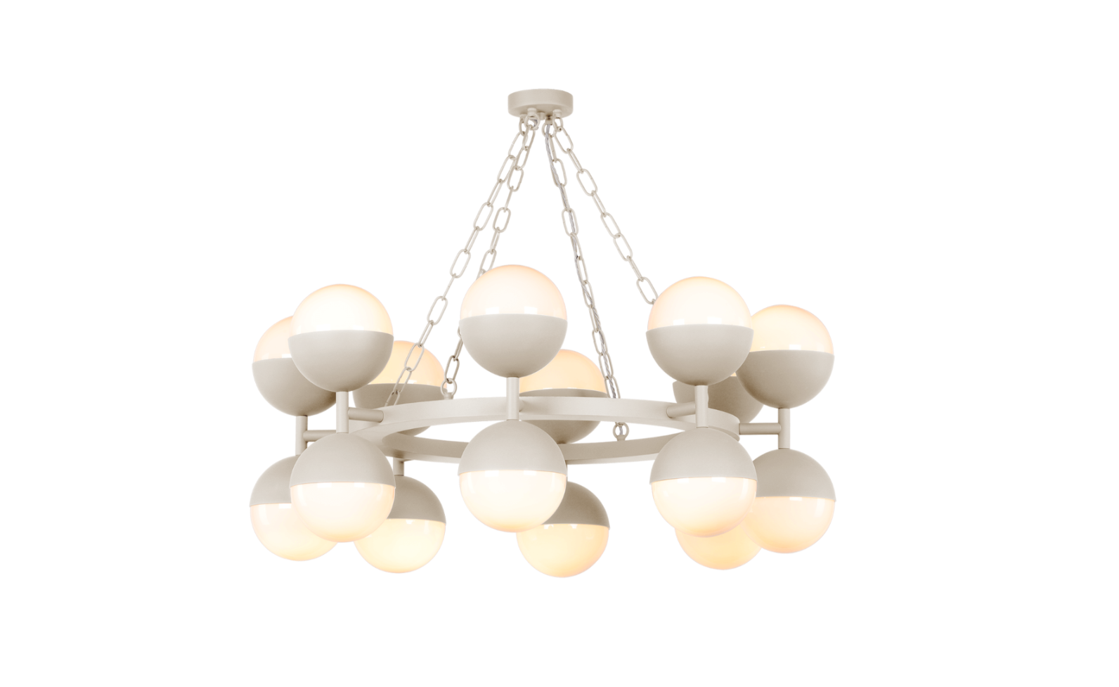 Bilbao 16 Light Pendant Bespoke and Opal Glass